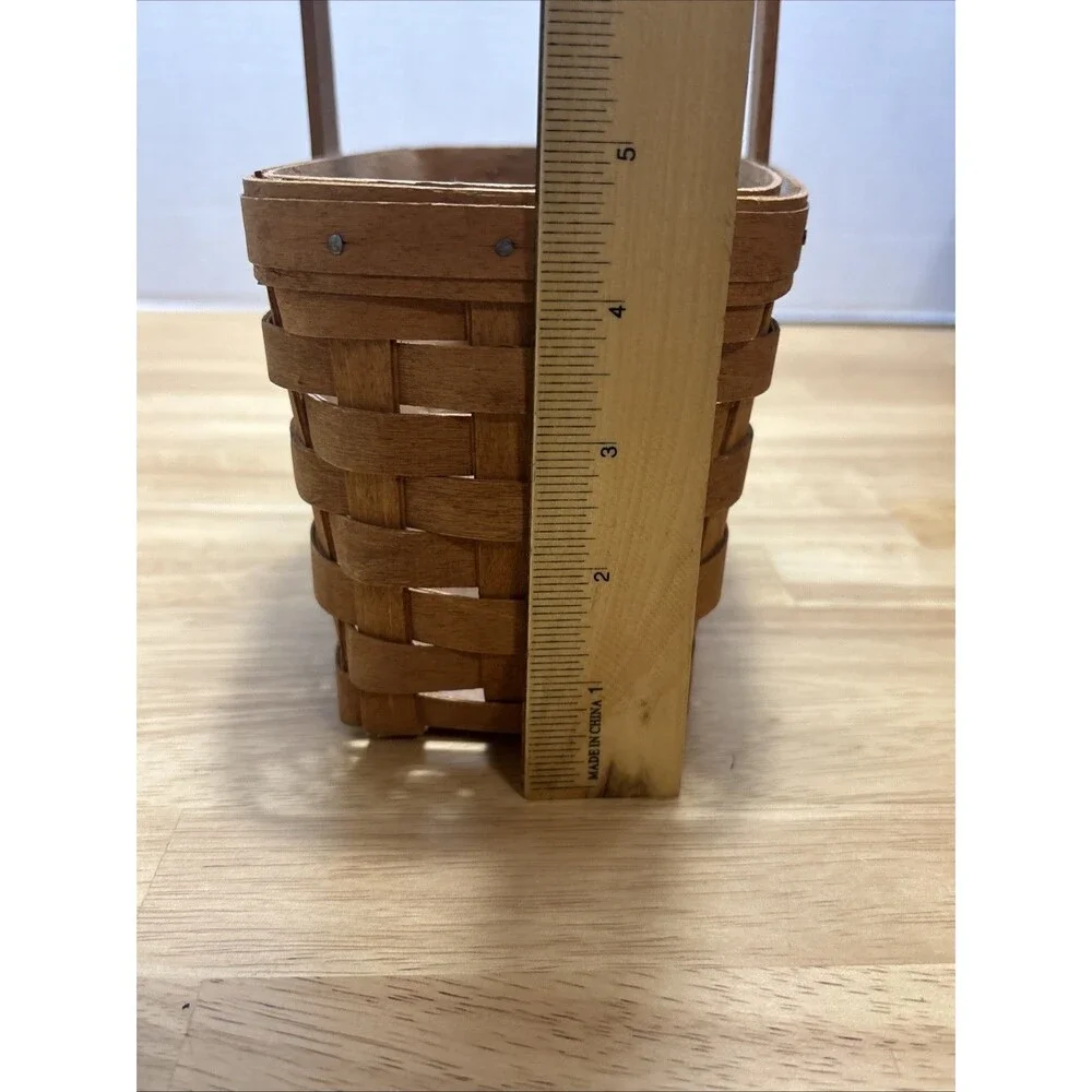 Longaberger 1989 Mother's Day Mini Chore Basket No Liner With Handle Woven